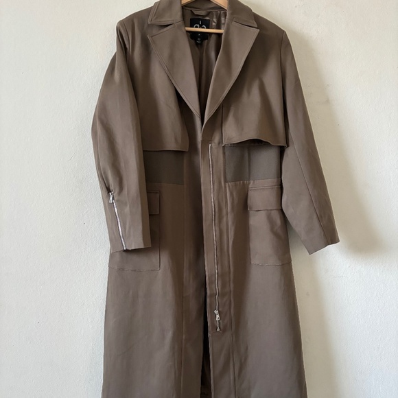 Alo Women’s FORMATION TRENCH COAT Olive Tree Size Medium - Picture 7 of 16
